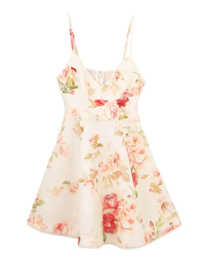 Zimmermann Ausgestelltes Kleid mit Blumenprint - Nude Nude
