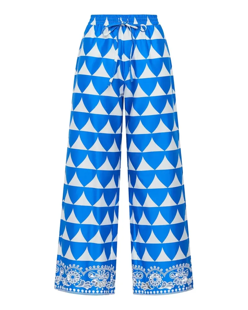 Maliparmi Hose mit optischem Effekt - Blau Blau