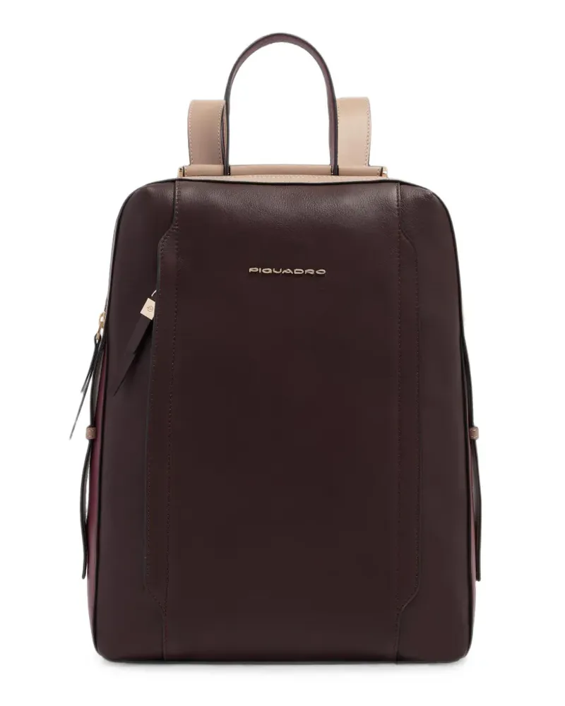 Piquadro Circle logo-plaque backpack - Violett Violett