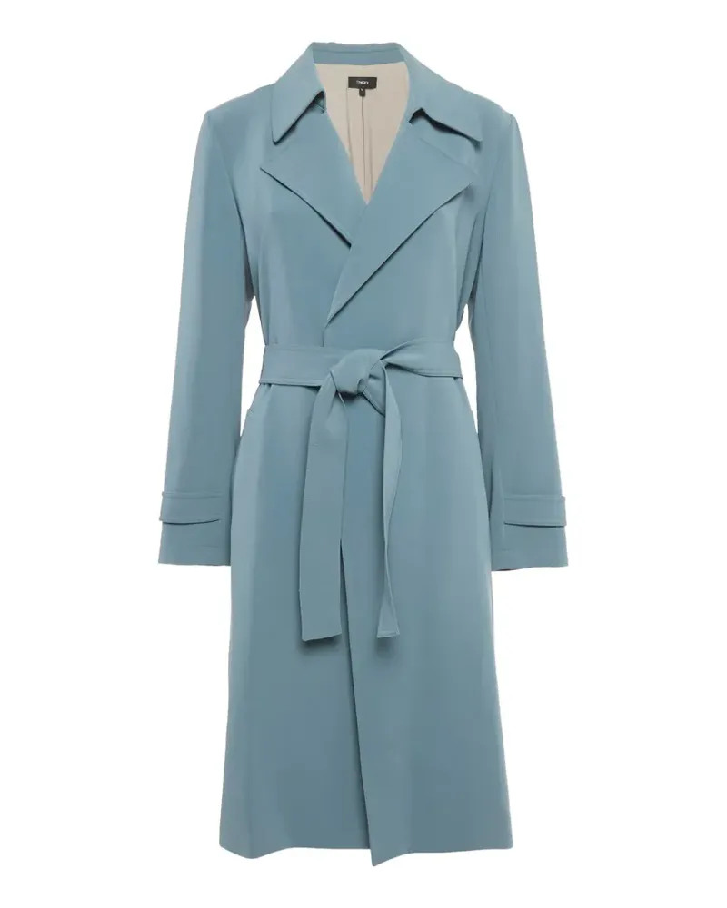 Theory crepe belted coat - Blau Blau