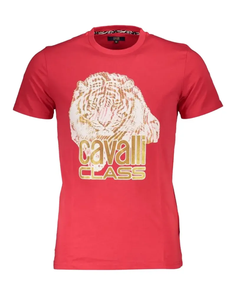 Roberto Cavalli tiger-print logo-print T-shirt - Rot Rot