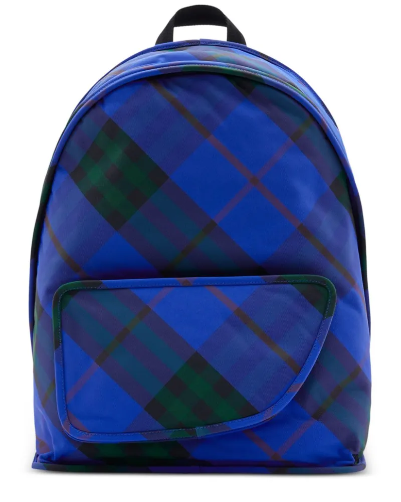 Burberry Shield Rucksack mit Vintage Check-Print - Blau Blau