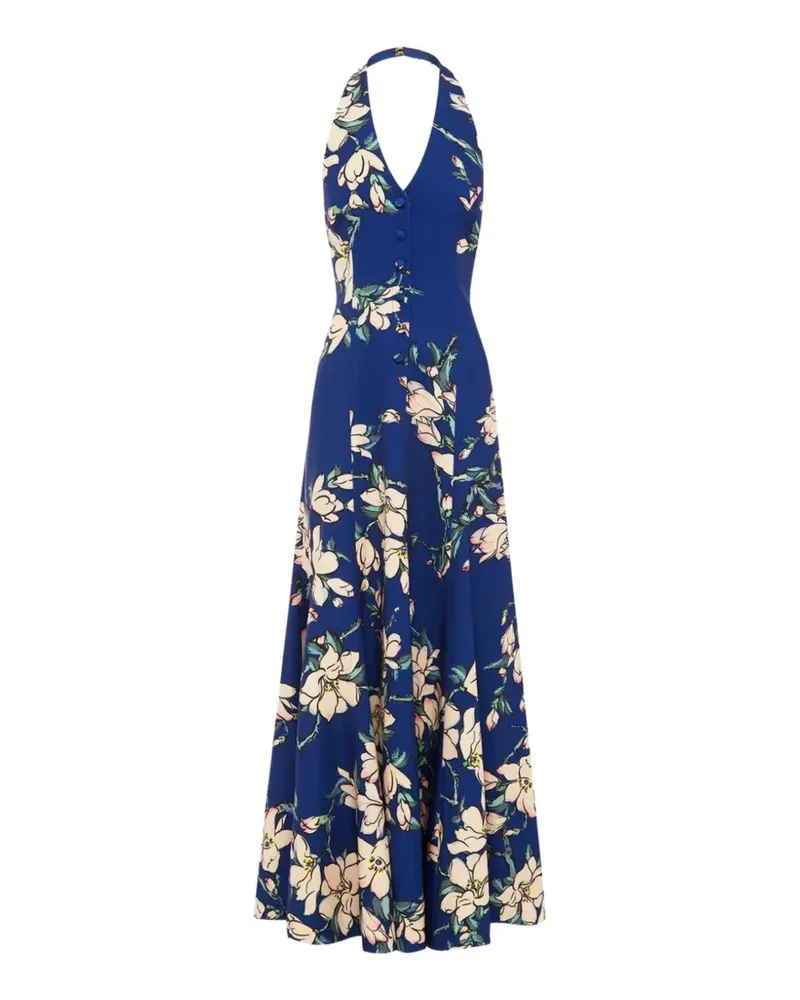 LEO LIN Juliette floral midi dress - Blau Blau