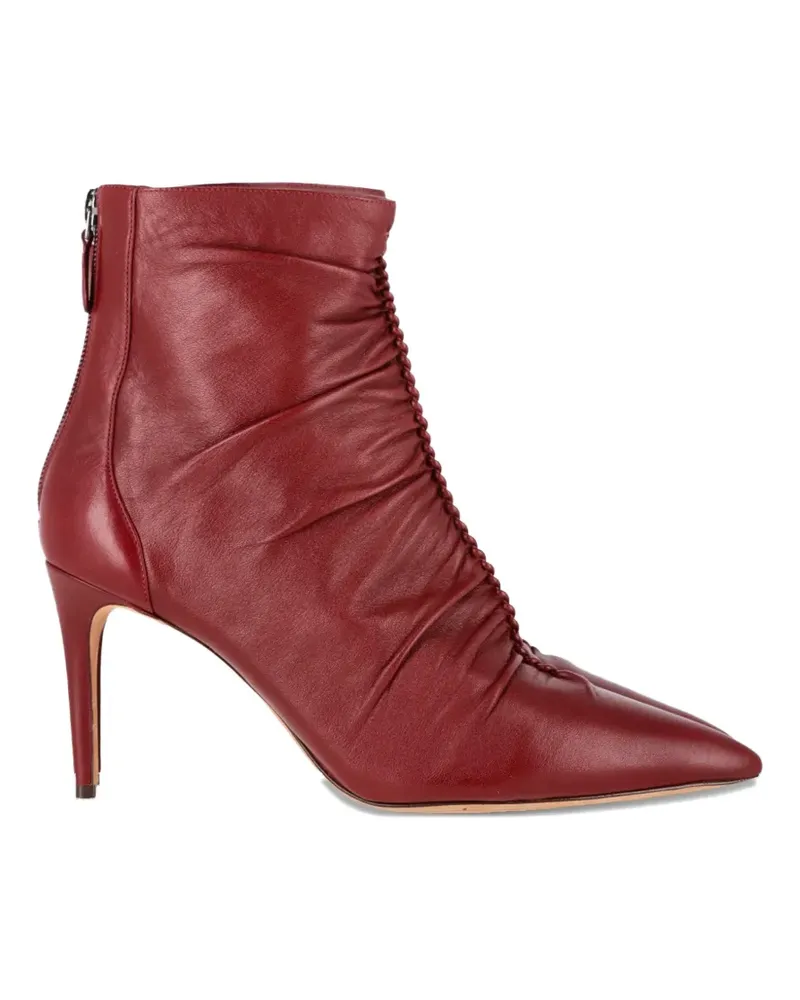 Alexandre Birman Susanna pointed ruched ankle boots - Rot Rot