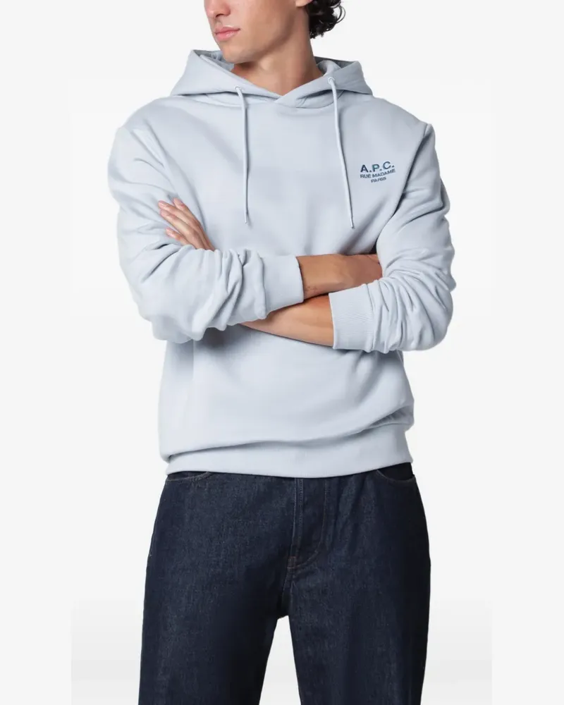 A.P.C. Rue Madame logo-print hoodie - Blau Blau