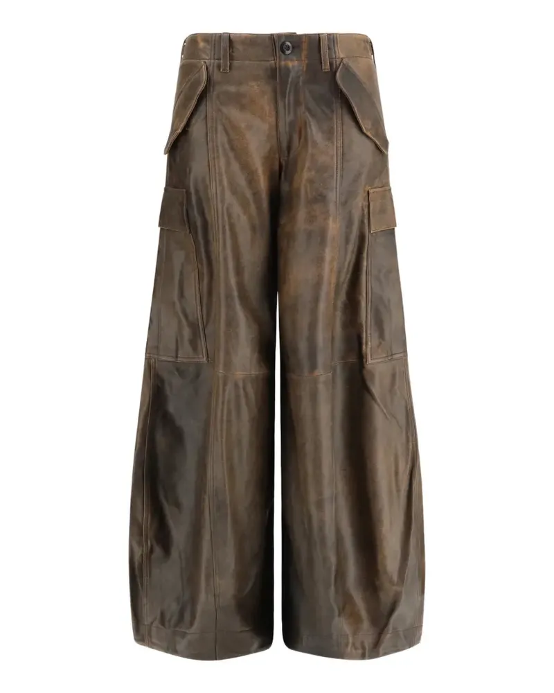 R13 leather cargo pants - Braun Braun