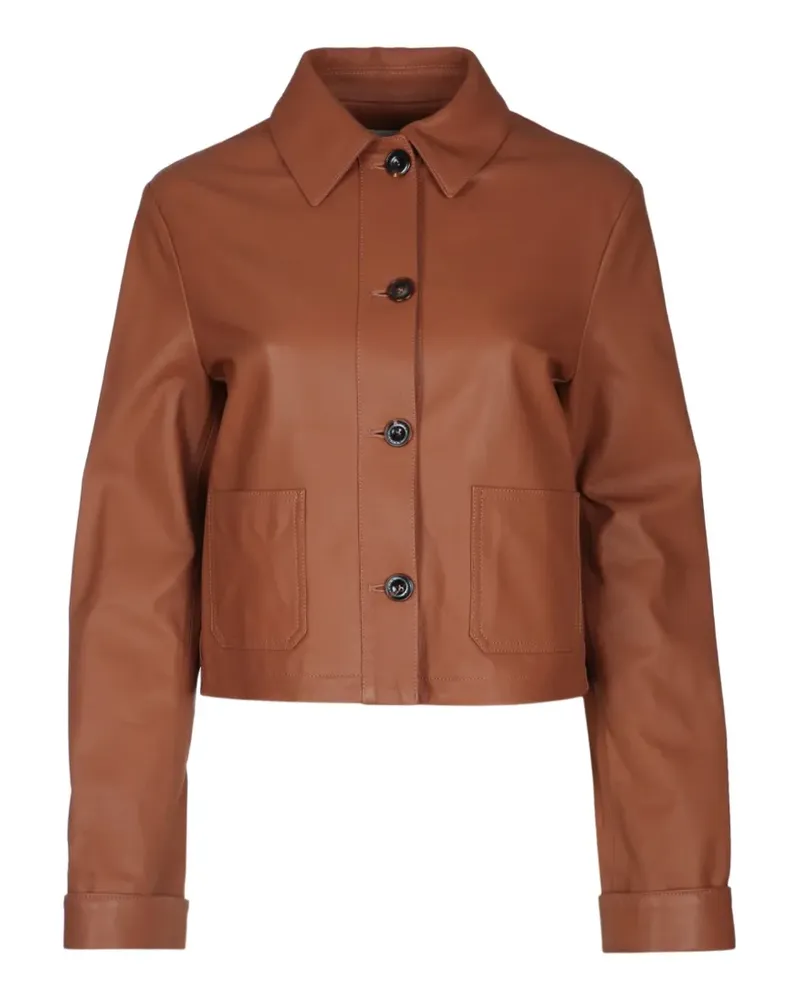 Jacob Cohën Cropped-Jacke aus Leder - Braun Braun