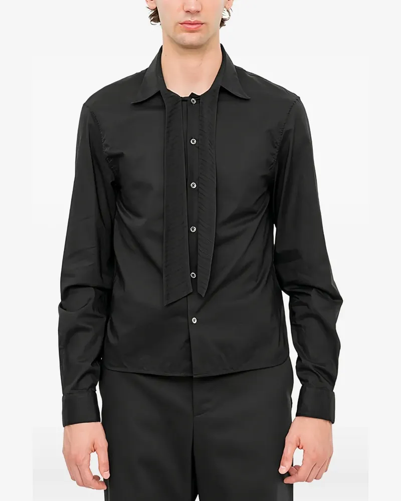 Ann Demeulemeester Stack Hemd mit Bindedetail - Schwarz Schwarz