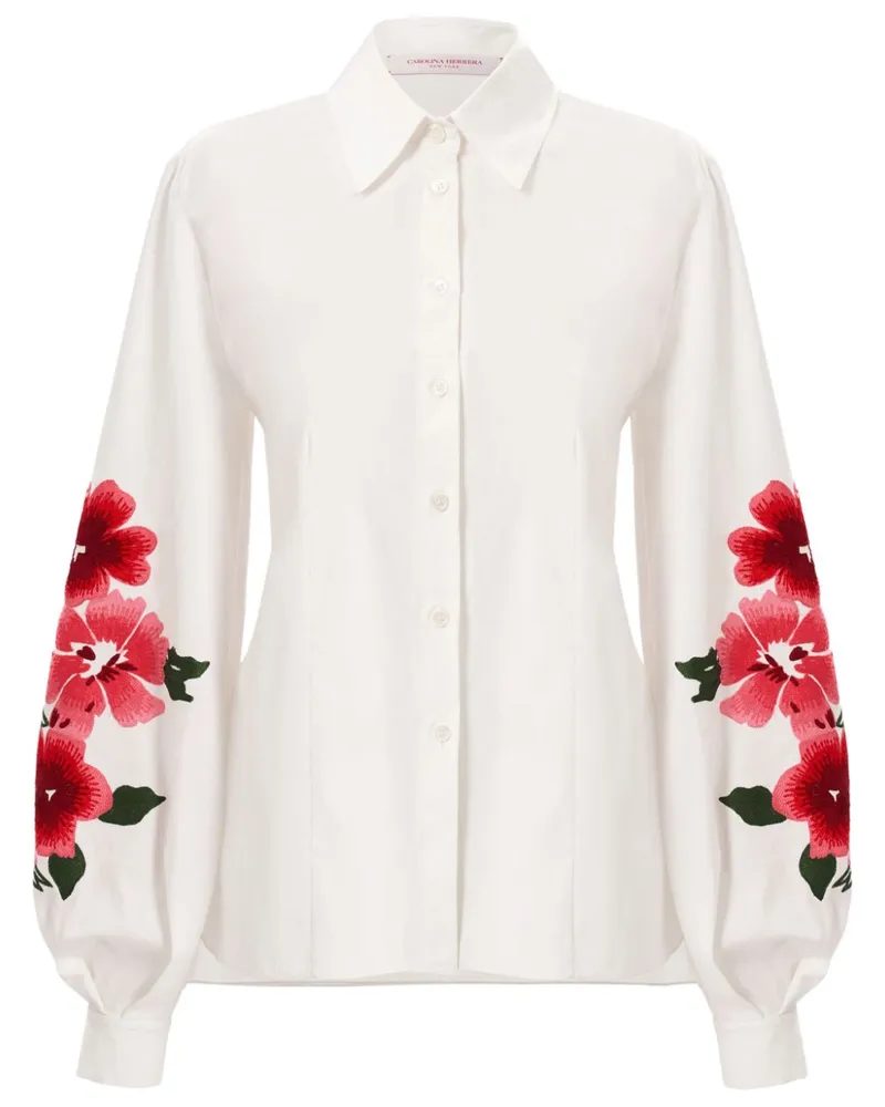 Carolina Herrera New York Hemd mit Puffärmeln - Weiß Weiß