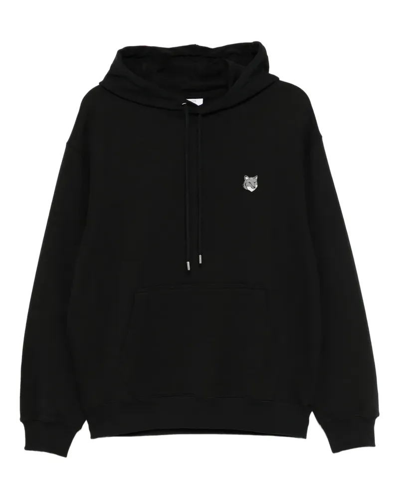 Kitsuné Hoodie mit Fuchs-Patch - BLACK Black