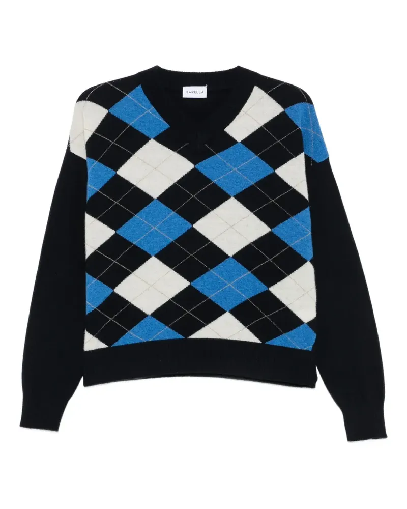 MARELLA Buono Pullover mit Argyle-Intarsie - Blau Blau