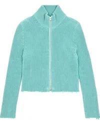 Maison Margiela Ungesäumter Cropped-Cardigan Blau