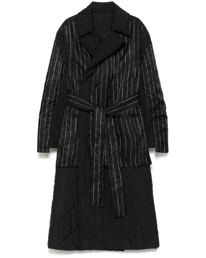 Jean Paul Gaultier Gestreifter Mantel - Schwarz Schwarz