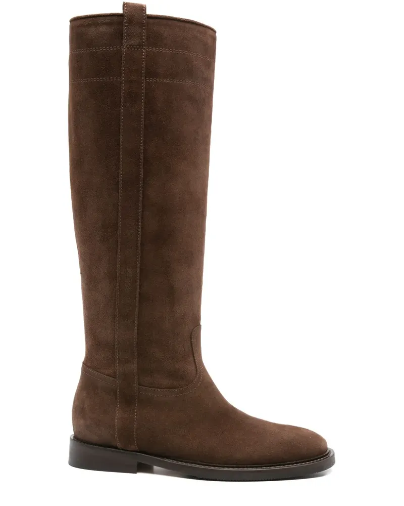 Anna F. Kniehohe Stiefel aus Wildleder - Braun Braun