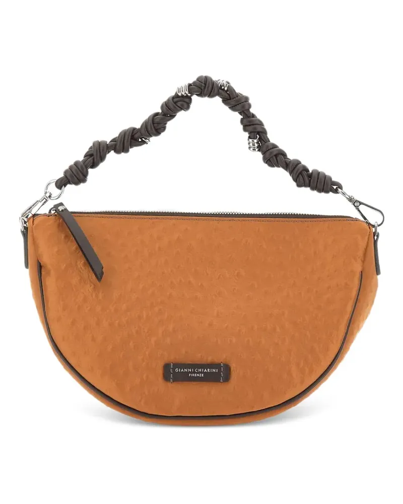 Gianni Chiarini small Cleo ostrich-effect shoulder bag - Orange Orange