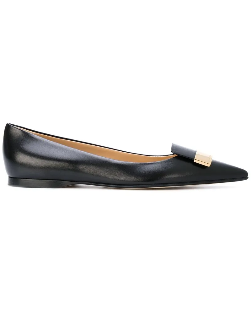 Sergio Rossi Ballerinas mit Logo-Schild - Schwarz Schwarz
