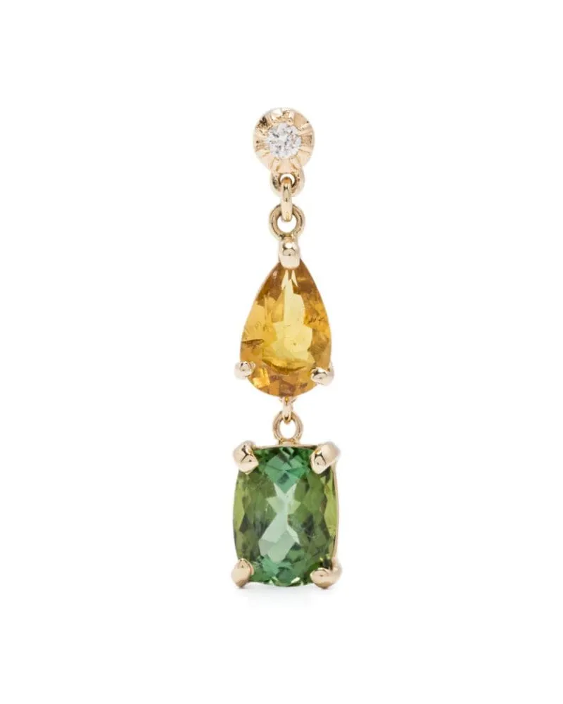 Jacquie Aiche 14kt Sophia Gelbgoldohrring mit Schmuckstein Gold
