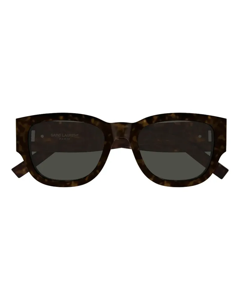 Saint Laurent Eckige SL M174 Sonnenbrille in Schildpattoptik - Braun Braun