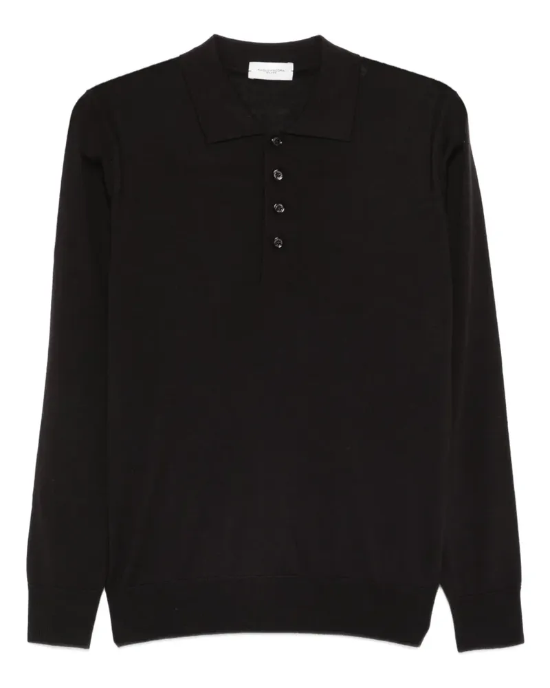 Paolo Pecora Milano Langärmeliges Poloshirt - Braun Braun