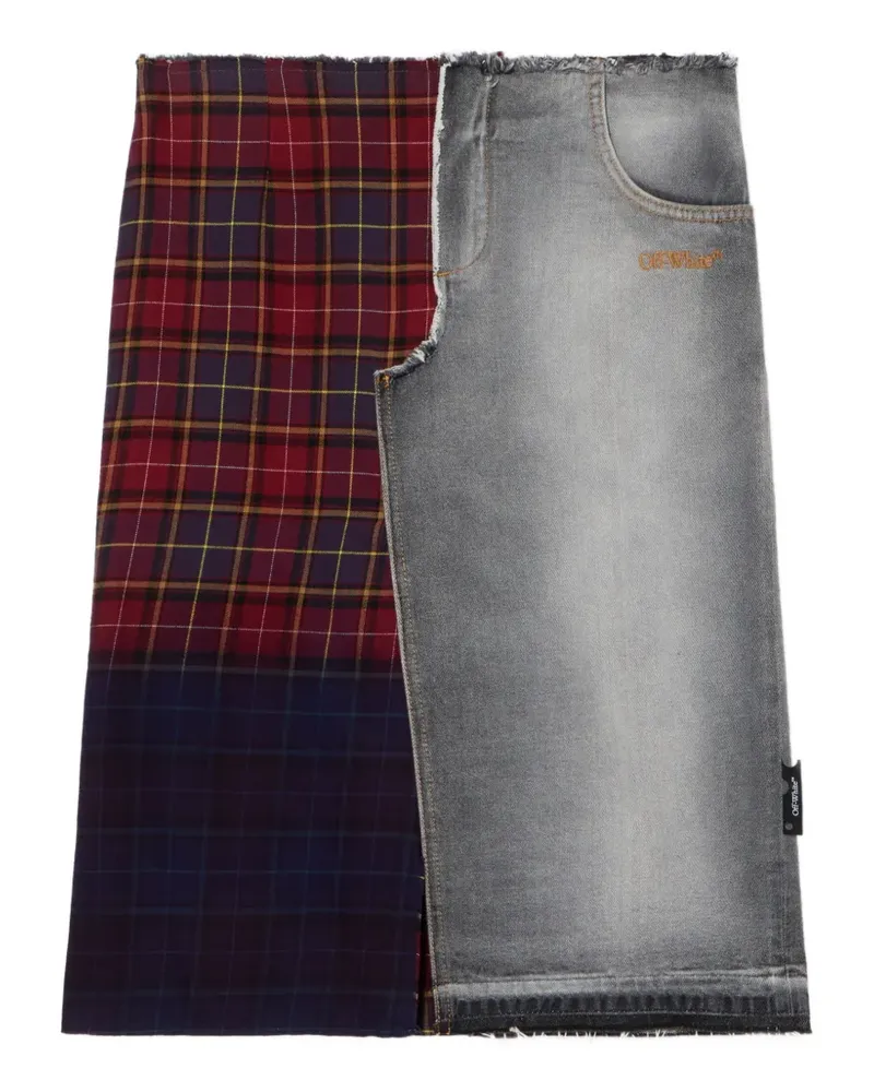 OFF-WHITE Midirock im Patchwork-Look - Grau Grau