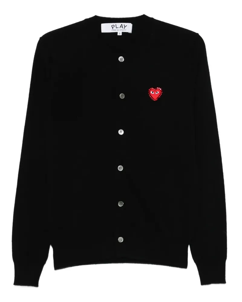 Comme des Garçons Cardigan mit Herz-Logo - Schwarz Schwarz