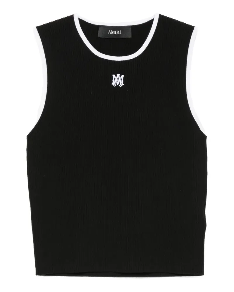 Amiri logo-embroidered ribbed-knit tank top - Schwarz Schwarz