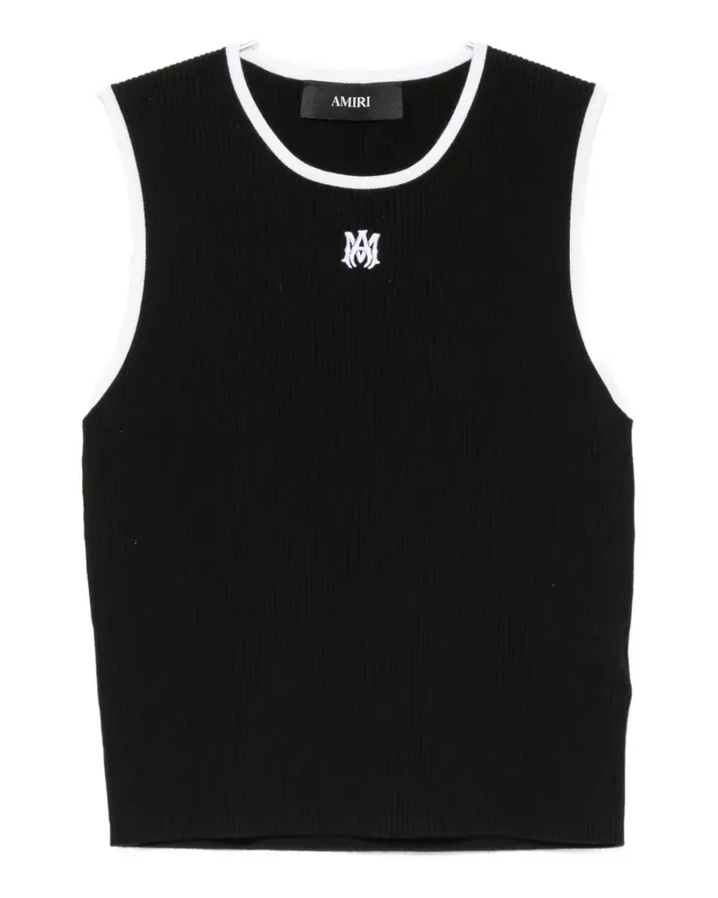 Amiri logo-embroidered ribbed-knit tank top - Schwarz Schwarz