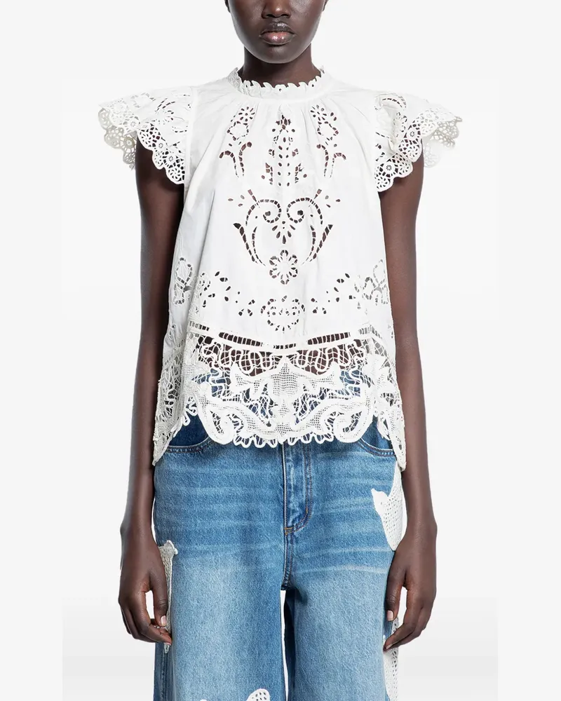 Sea lace-detail blouse - Weiß Weiß