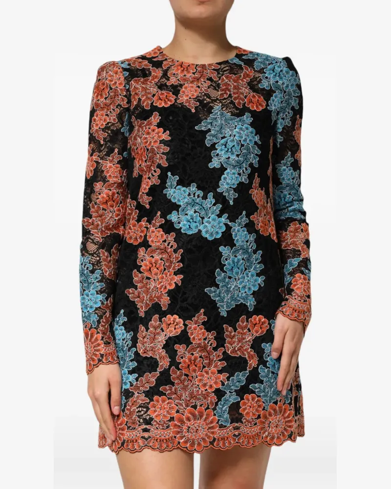 Dolce & Gabbana floral crochet shift dress - Schwarz Schwarz