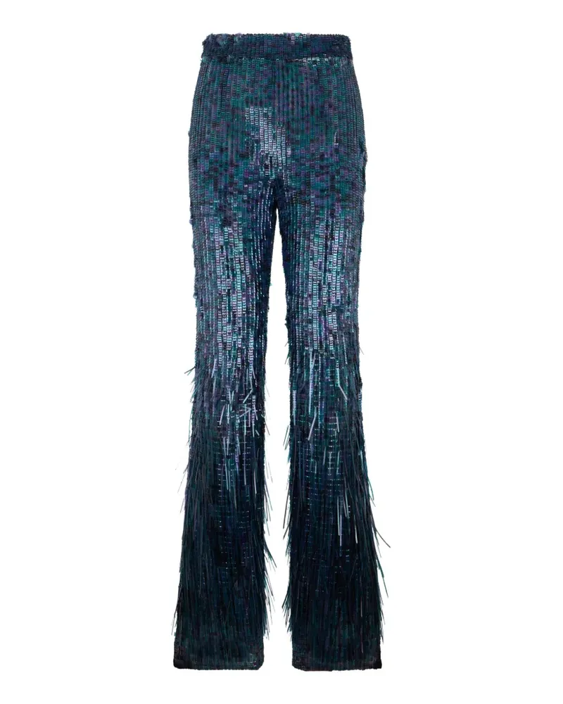 Alberta Ferretti sequin-embellished flared trousers - Blau Blau