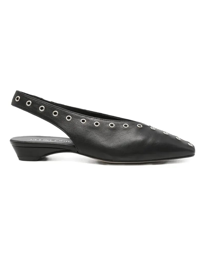 Pedro Miralles eyelet-embellishment mules - Schwarz Schwarz
