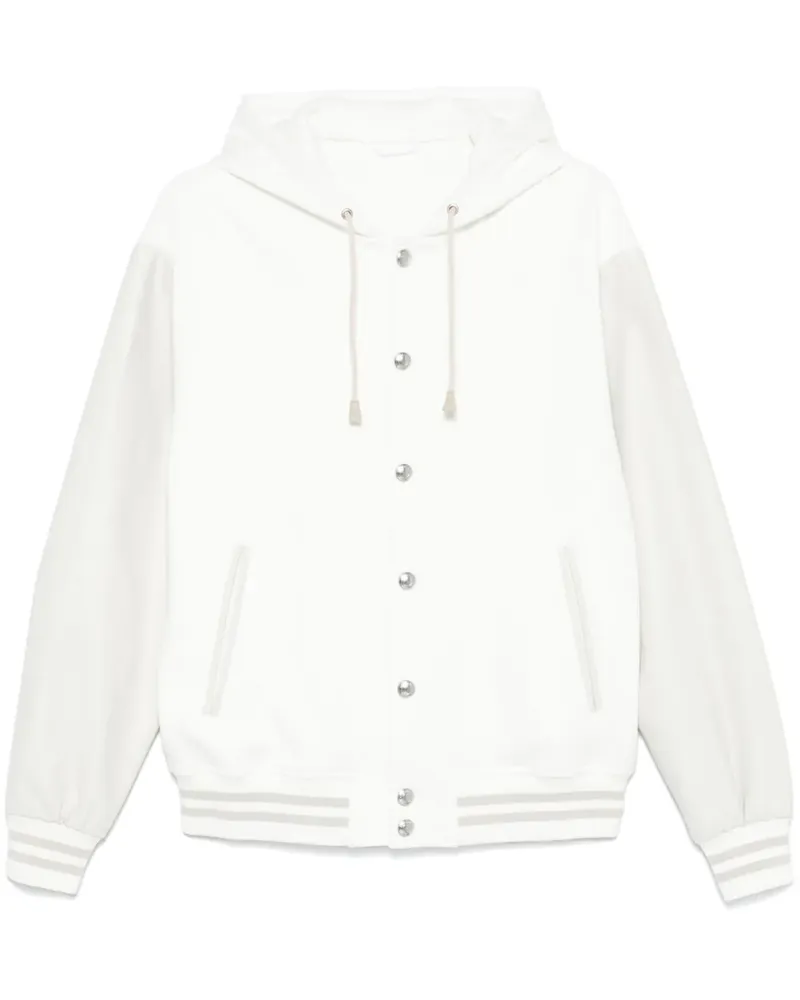 Eleventy Bomberjacke mit Kapuze - Weiß Weiß