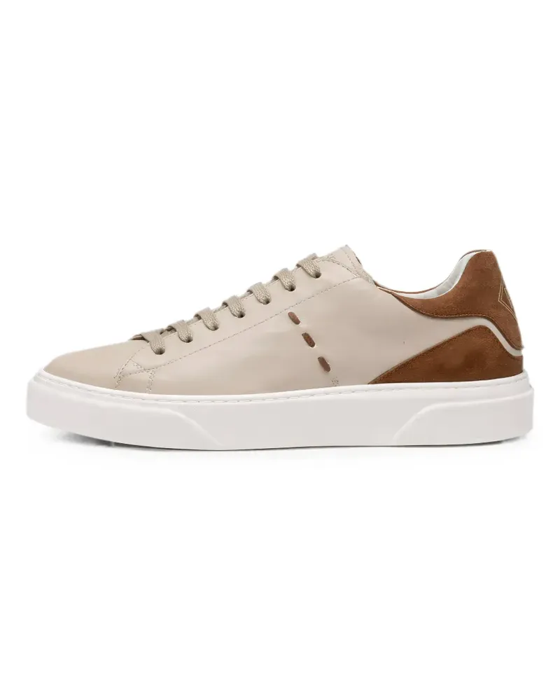 Pal Zileri suede-panelled sneakers - Nude Nude