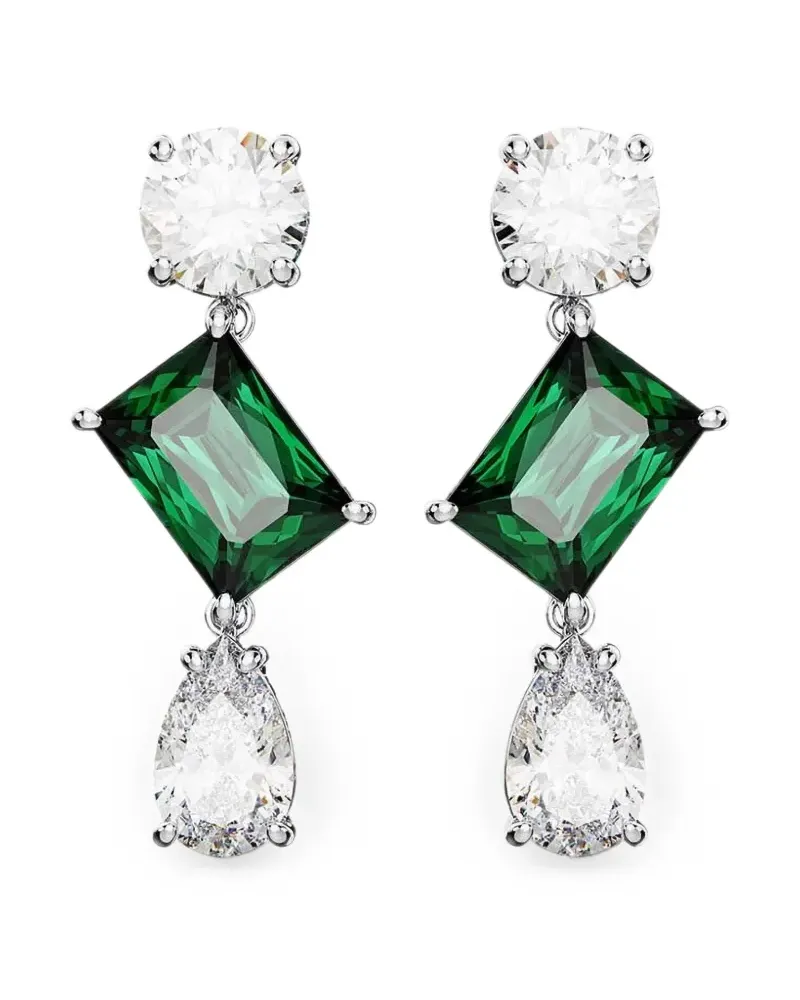 Swarovski Hängeohrringe mit Kristallverzierung - Silber Silber
