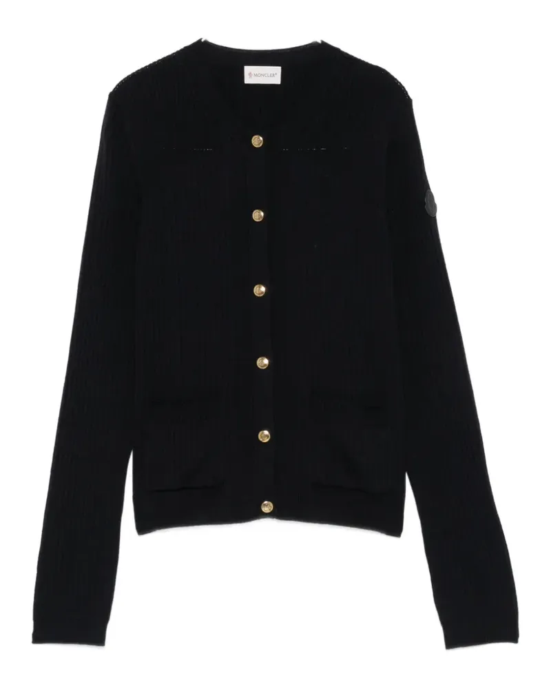 Moncler ribbed-knit button-up cardigan - Blau Blau