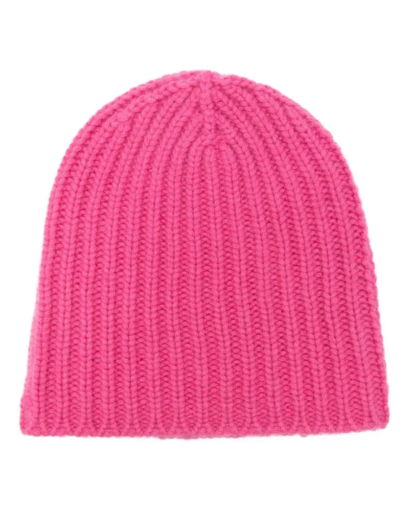 Warm-ME Gerippte Kaschmirmütze - Rosa Rosa