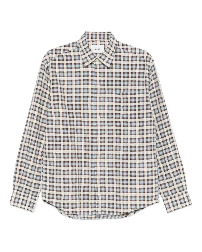 NN 07 Kariertes Deon Hemd - Blau Blau