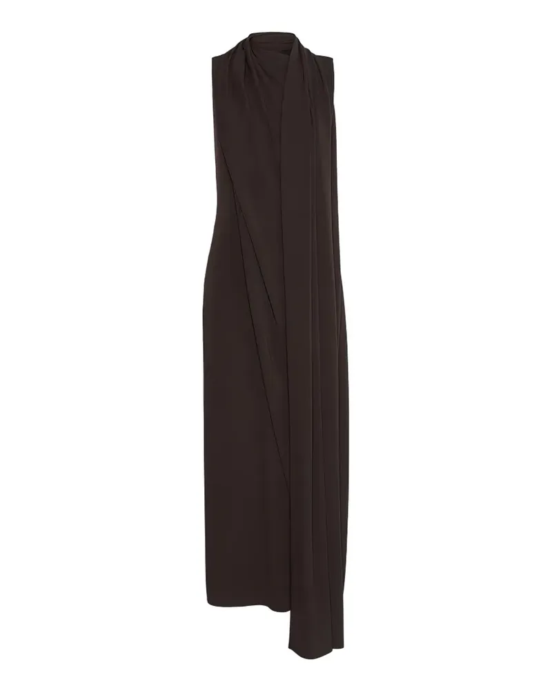 SPORTMAX Drapiertes ärmelloses Staffa Maxikleid - Braun Braun