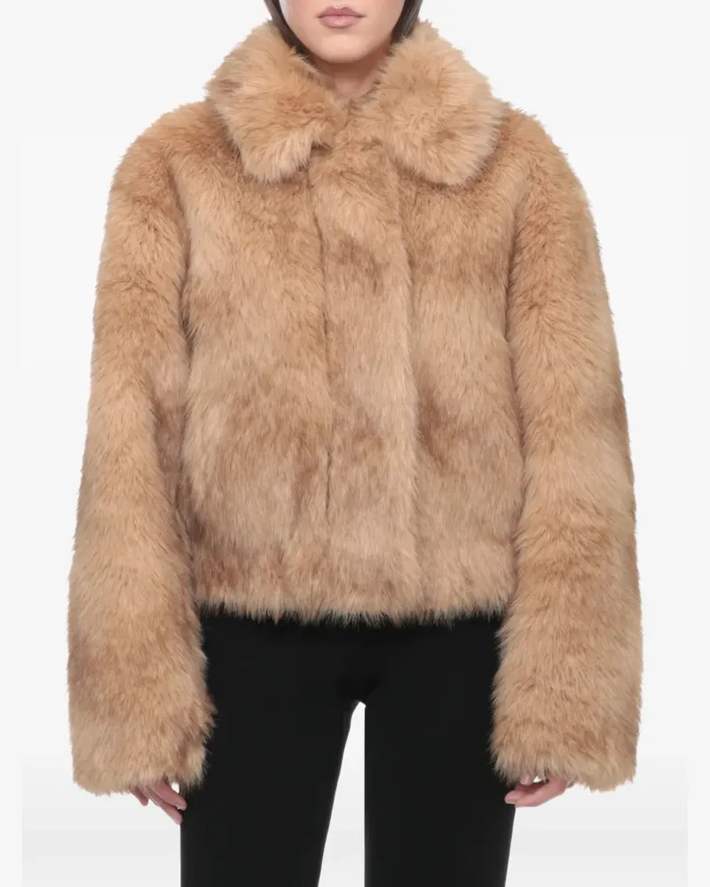 STAND Lena Mantel aus Faux Fur - Nude Nude
