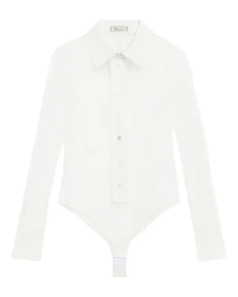 Blumarine Hemd mit Spitzeneinsatz - Weiß Weiß