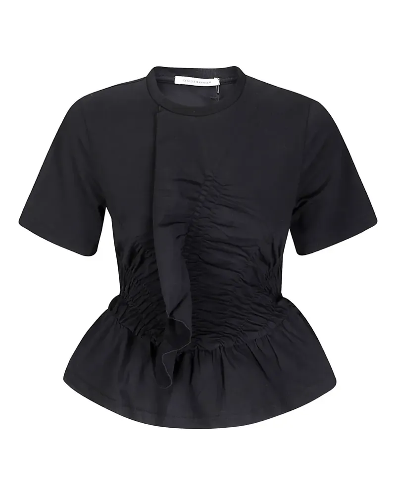 Cecilie Bahnsen Ace ruffled T-Shirt - Schwarz Schwarz
