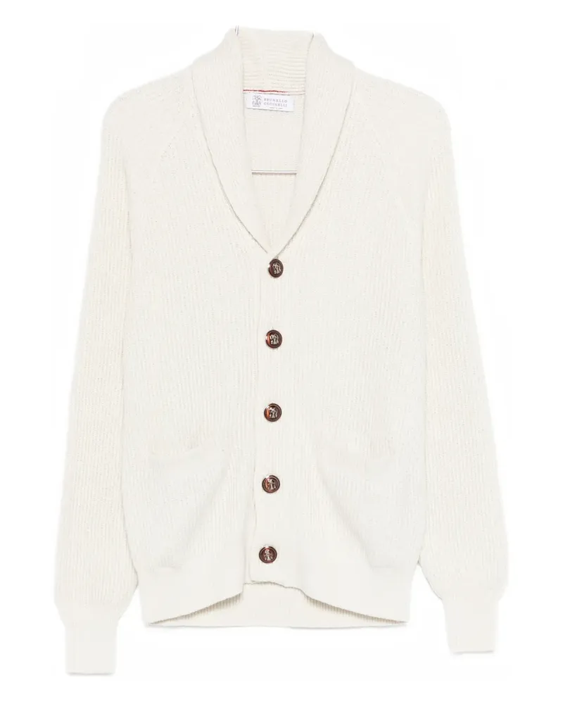 Brunello Cucinelli Gerippter Cardigan - Nude Nude