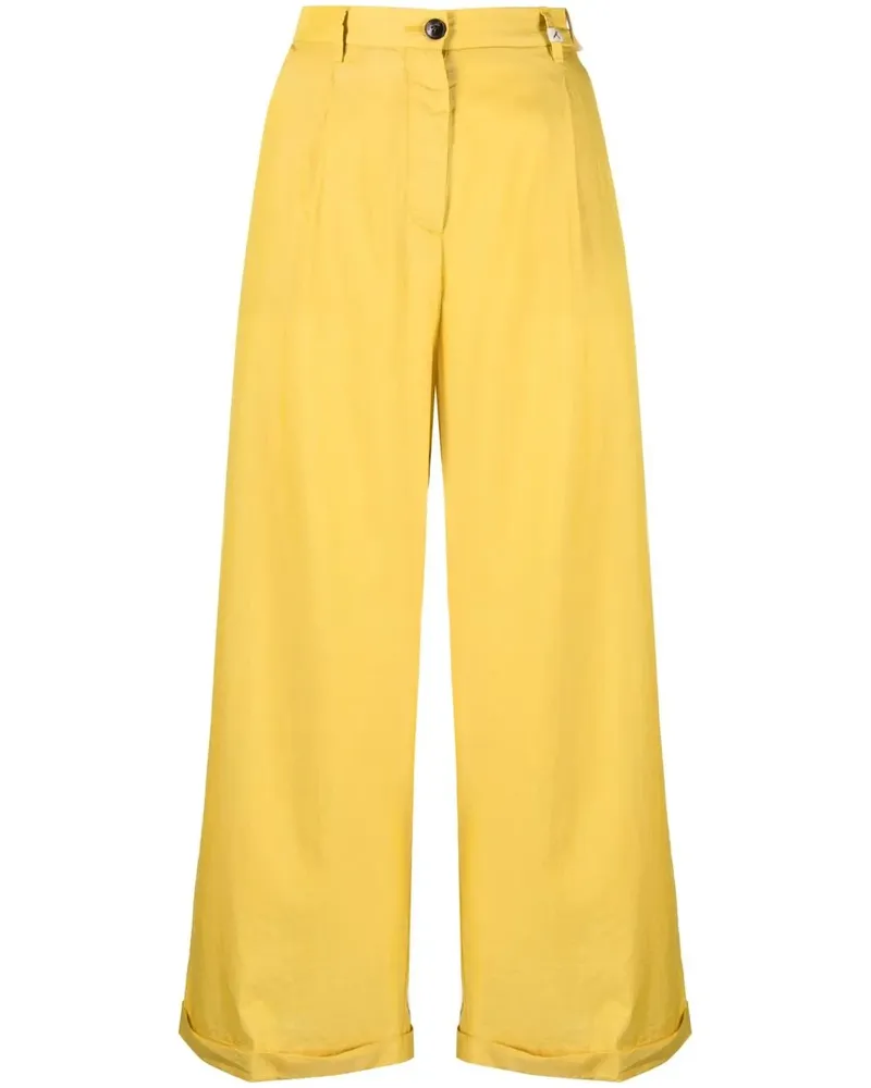 MYTHS Cropped-Hose mit weitem Bein - Gelb Gelb