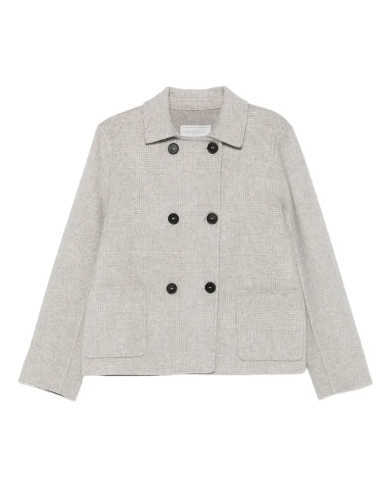 Antonelli Firenze double-breasted Prince of Wales check jacket - Nude Nude