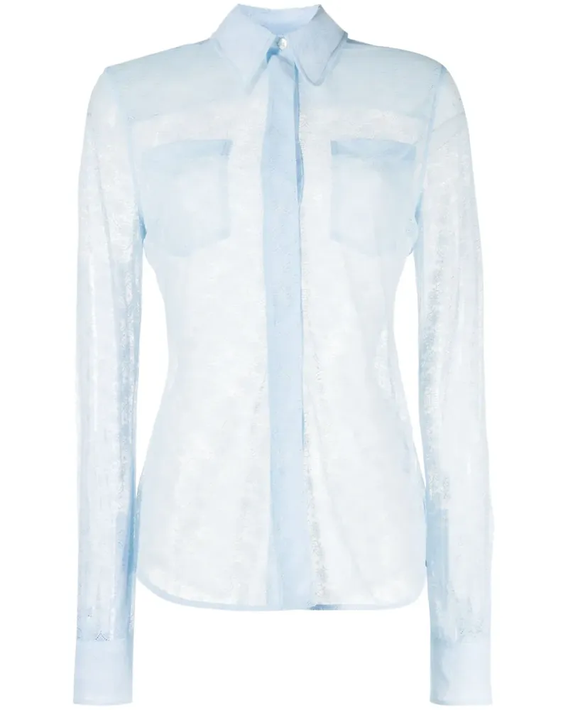 Victoria Beckham Hemd mit transparenter Spitze - Blau Blau