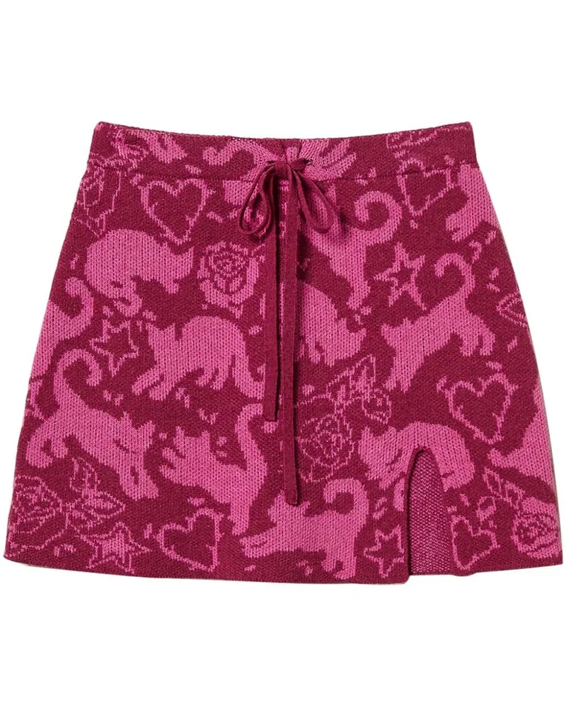 Twin-Set Rock mit Jacquardmuster - Rosa Rosa