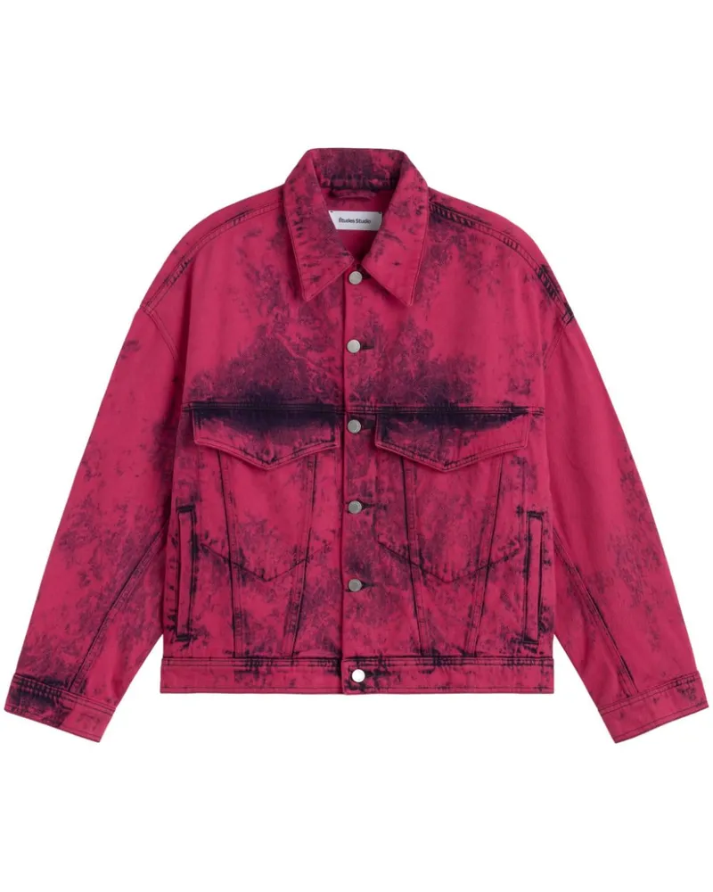 Études Studio Lockere Jeansjacke - Rosa Rosa