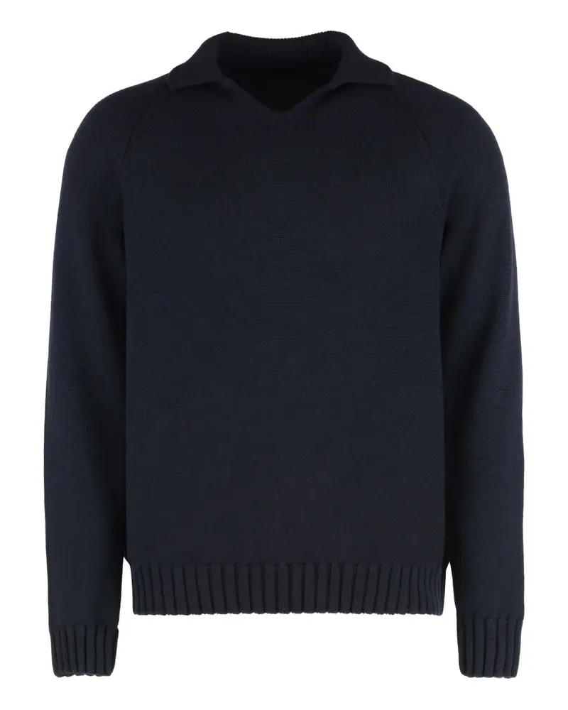 Slowear Pullover mit Polokragen - Blau Blau