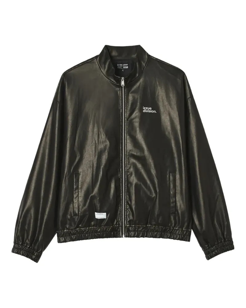 Izzue Jacke mit Logo-Print - Schwarz Schwarz