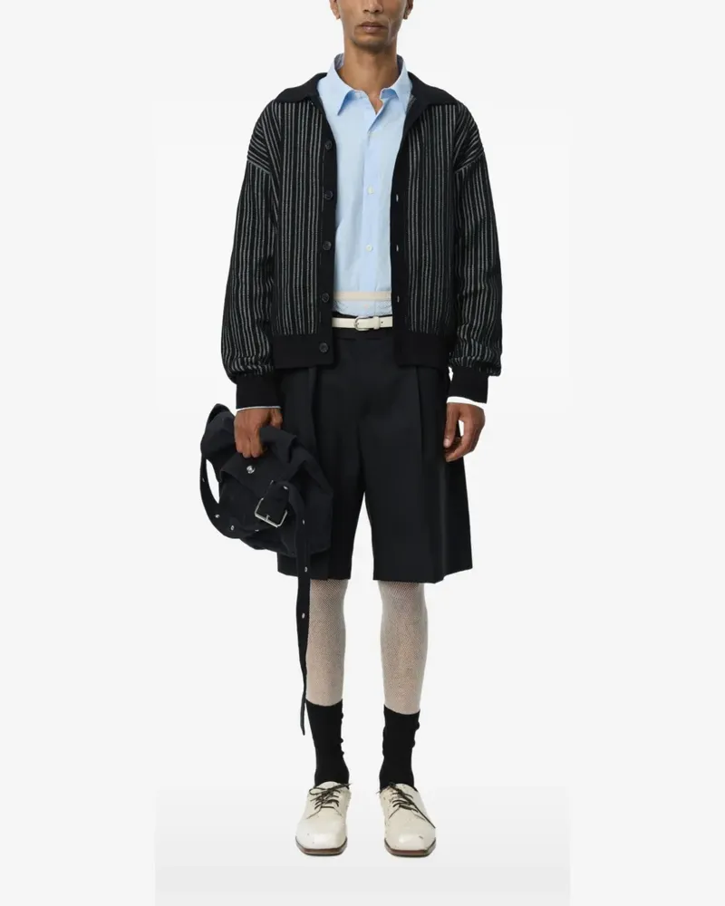 Mfpen striped button-up cardigan - Schwarz Schwarz